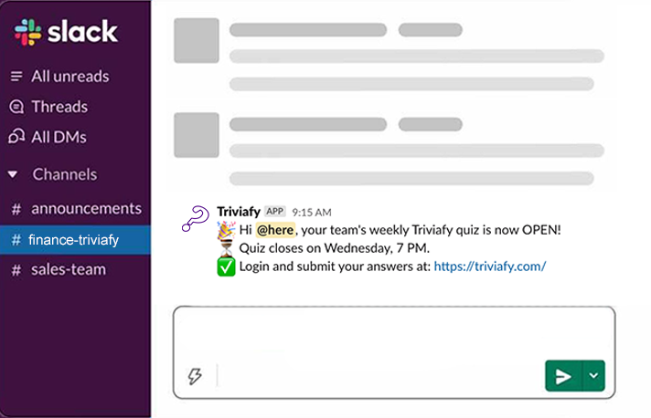 Receive weekly quiz open notification image.
